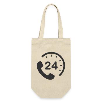 24/7 h Service - Geschenkbeutel für Flaschen - Natur - Vorne