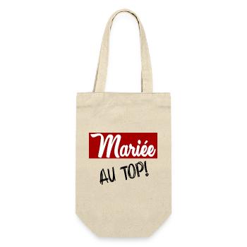 HOCHZEIT. ZUKÜNFTIGE BRAUT. Junggesellinnenabschied - Geschenkbeutel für Flaschen - Natur - Vorne