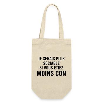 Je serai plus sociable si. - Sac à bouteille - nature - Devant
