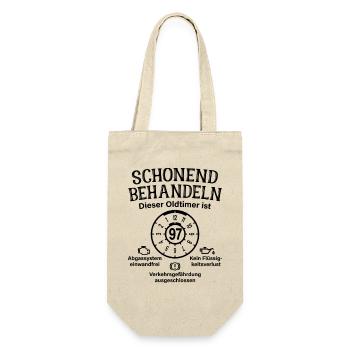 97. Geburtstag Schonend Behandeln Oldtimer Ist 97 - Geschenkbeutel für Flaschen - Natur - Vorne