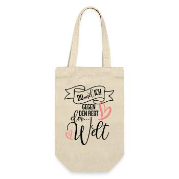 Du und ich gegen den Rest der Welt Liebe Motiv - Geschenkbeutel für Flaschen - Natur - Vorne