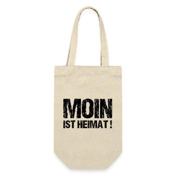 Moin ist Heimat Geschenk Sprüche für den Norden - Geschenkbeutel für Flaschen - Natur - Vorne