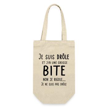 Je suis drôle et j'ai une grosse bite - Sac à bouteille - nature - Devant