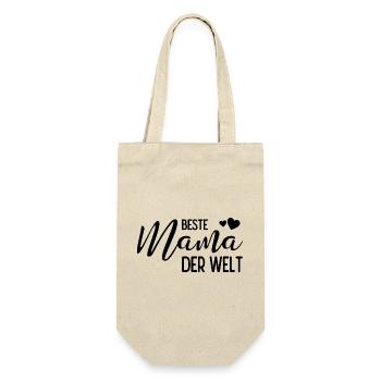 Beste Mama der Welt - Geschenkbeutel für Flaschen - Natur - Vorne