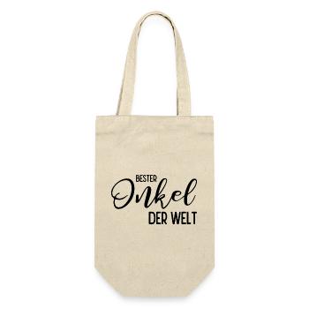 Bester Onkel der Welt - Geschenkbeutel für Flaschen - Natur - Vorne