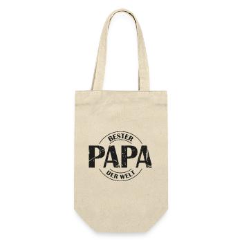 Bester Papa der Welt - Geschenkbeutel für Flaschen - Natur - Vorne