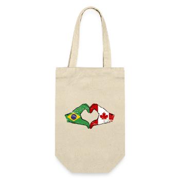 Brazil Canada Flag Hands Heart Shape Used - Gift Bag for Bottles - nature - Front