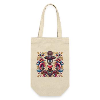 Anchor with heart - Gift Bag for Bottles - nature - Front