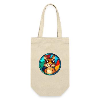 Chipmunk Buntglas Bunte Karikatur Kawaii Ani - Geschenkbeutel für Flaschen - Natur - Vorne