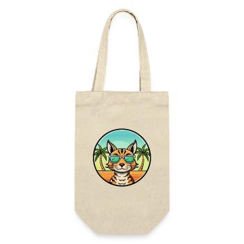 Ocicat Breed Cartoon Sonnenbrille Strand - Geschenkbeutel für Flaschen - Natur - Vorne