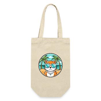 Hantilly Tiffany Katzenrasse Cartoon Sonnenbrille Strand - Geschenkbeutel für Flaschen - Natur - Vorne