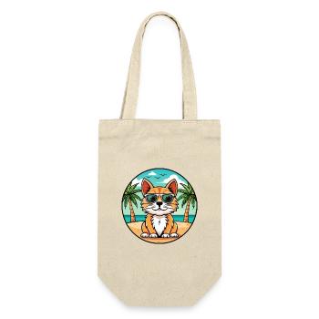 Lunettes de soleil de dessin animé de race de chat à poil long allemand plage - Sac à bouteille - nature - Devant