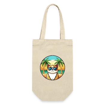 Exotische Kurzhaarkatze Rasse Cartoon Sonnenbrille Strand - Geschenkbeutel für Flaschen - Natur - Vorne
