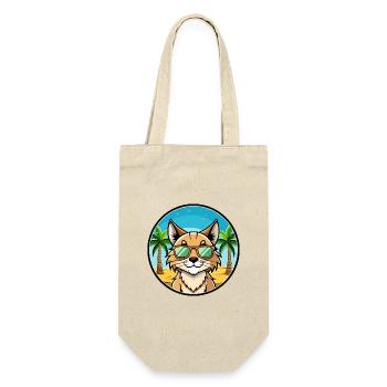 Eurasian Lynx Cat Breed Cartoon Sunglasses Beach - Gift Bag for Bottles - nature - Front