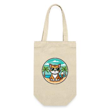 American Bobtail Cat Breed Cartoon Sunglass Beach - Sac à bouteille - nature - Devant