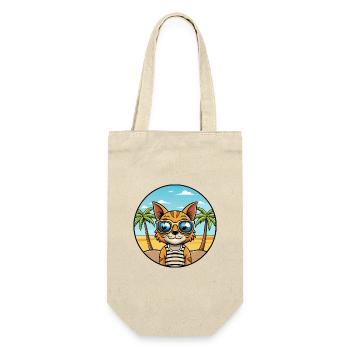 Ocicat Breed Cartoon Sonnenbrille Strand - Geschenkbeutel für Flaschen - Natur - Vorne