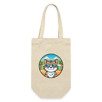 Verdünnte Kattunkatzenrasse Cartoon Sonnenbrille Strand - Geschenkbeutel für Flaschen - Natur - Vorne