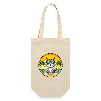 American Bobtail Cat Breed Cartoon Sunglass Beach - Sac à bouteille - nature - Devant