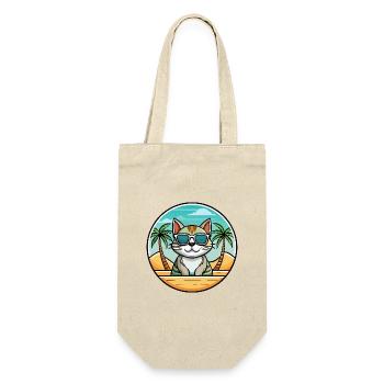 American Wirehair Cat Breed Cartoon Sunglass Beach - Gift Bag for Bottles - nature - Front
