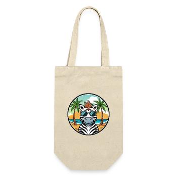 Zebra Lustige Cartoon Sommer Strand Sonnenbrille Cool - Geschenkbeutel für Flaschen - Natur - Vorne