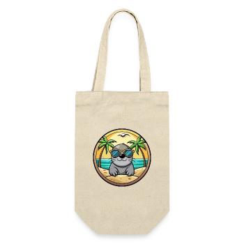Siegel Lustige Cartoon Sommer Strand Sonnenbrille Aufkleber - Geschenkbeutel für Flaschen - Natur - Vorne