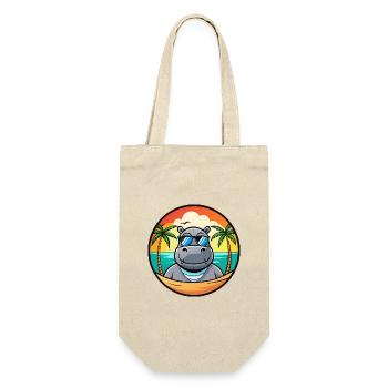 Nilpferd Lustige Cartoon Sommer Strand Sonnenbrille Cool - Geschenkbeutel für Flaschen - Natur - Vorne