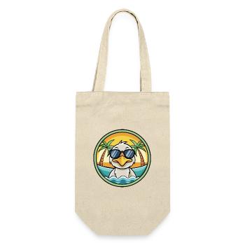Ente Lustige Cartoon Sommer Strand Sonnenbrille Aufkleber - Geschenkbeutel für Flaschen - Natur - Vorne