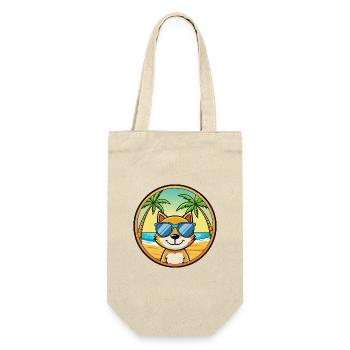 Katze Lustige Cartoon Sommer Strand Sonnenbrille Aufkleber - Geschenkbeutel für Flaschen - Natur - Vorne