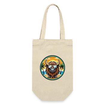 Bison Lustige Cartoon Sommer Strand Sonnenbrille Cool - Geschenkbeutel für Flaschen - Natur - Vorne