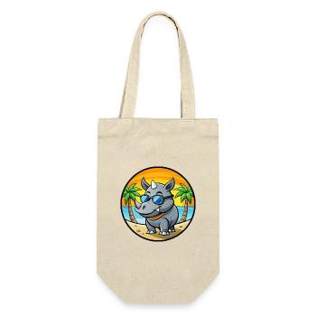 Rhino Lustige Cartoon Sommer Strand Sonnenbrille Cool - Geschenkbeutel für Flaschen - Natur - Vorne