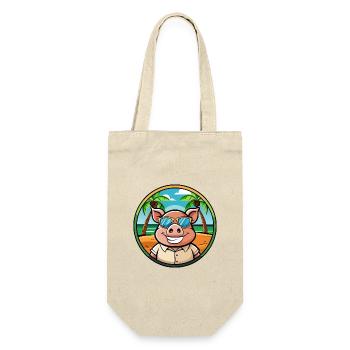 Schwein lustige Cartoon Sommer Strand Sonnenbrille Aufkleber - Geschenkbeutel für Flaschen - Natur - Vorne