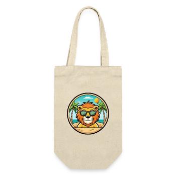 Lion Funny Cartoon Summer Beach Sunglasses Sticker - Gift Bag for Bottles - nature - Front