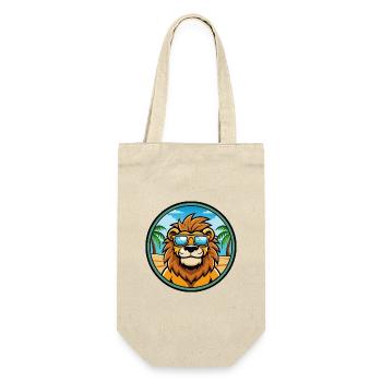 Lion Funny Cartoon Summer Beach Sunglasses Sticker - Gift Bag for Bottles - nature - Front