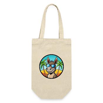 Esel Lustige Cartoon Sommer Strand Sonnenbrille Cool - Geschenkbeutel für Flaschen - Natur - Vorne