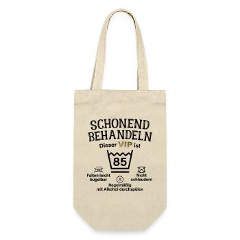 85. Geburtstag Schonend Behandeln 85 VIP ist 85 - Geschenkbeutel für Flaschen - Natur - Vorne