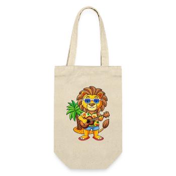 Funny Lion Summer Beach Sunglasses Hawaiian - Gift Bag for Bottles - nature - Front