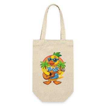 Lustige Ente Cartoon Sommer Strand Sonnenbrille Gitarre - Geschenkbeutel für Flaschen - Natur - Vorne