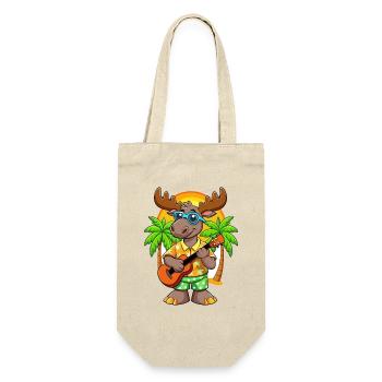 Lustige Elch Cartoon Sommer Strand Sonnenbrille Gitarre - Geschenkbeutel für Flaschen - Natur - Vorne