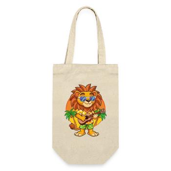 Funny Lion Cartoon Summer Beach Sunglasses Guitar - Gift Bag for Bottles - nature - Front