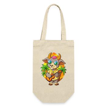 Lustige Ziege Cartoon Sommer Strand Sonnenbrille Gitarre - Geschenkbeutel für Flaschen - Natur - Vorne