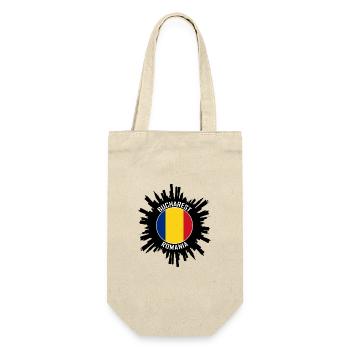 Bukarest Skyline Rumänien Flagge Reise Souvenir - Geschenkbeutel für Flaschen - Natur - Vorne