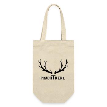 Prachtkerl Hirschgeweih Geschenk - Idee - Geschenkbeutel für Flaschen - Natur - Vorne