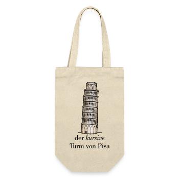 the cursive tower of Pisa - crooked versus italic - Gift Bag for Bottles - nature - Front