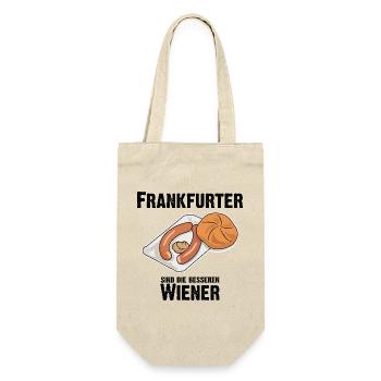 Frankfurter sind die besseren Wiener Würstchen - Geschenkbeutel für Flaschen - Natur - Vorne