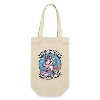 Shred The Snow, Unicorn Style! - Gift Bag for Bottles - nature - Front