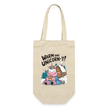 Warm And Unicorn-y! - Gift Bag for Bottles - nature - Front
