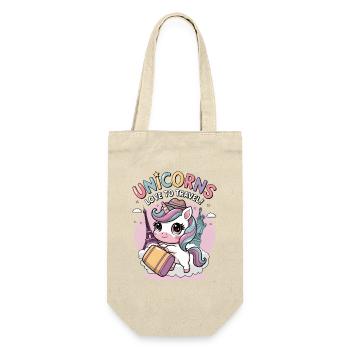 Unicorns Love To Travel! - Gift Bag for Bottles - nature - Front