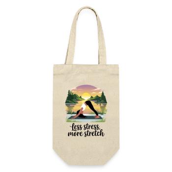 Less Stress, More Stretch - Gift Bag for Bottles - nature - Front