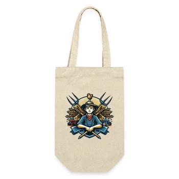 Boy from the village logo - Gift Bag for Bottles - nature - Front