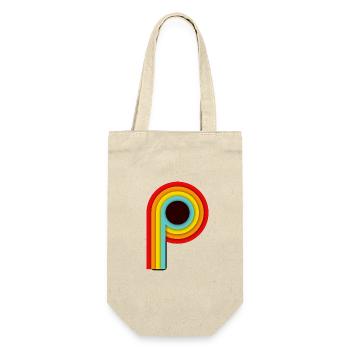 Retro Design Stripes P - Gift Bag for Bottles - nature - Front